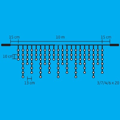 Perdea de lumini cu LED, decor sloi de gheaţă, cu legare în serie - DLFJ 400/WH